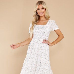 Tagalongs White Floral Print Maxi Dress - Red Dress Boutique
